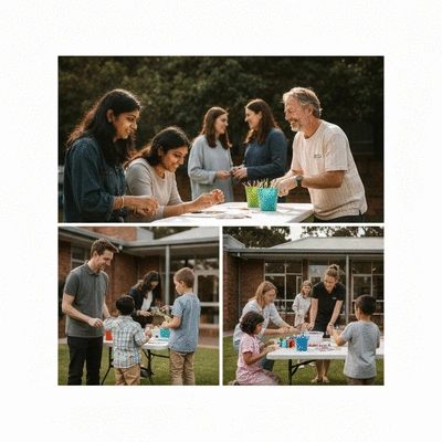 Parents volunteering at a private school event in Kew VIC