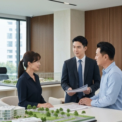 Professional real estate consultation in a modern bright office